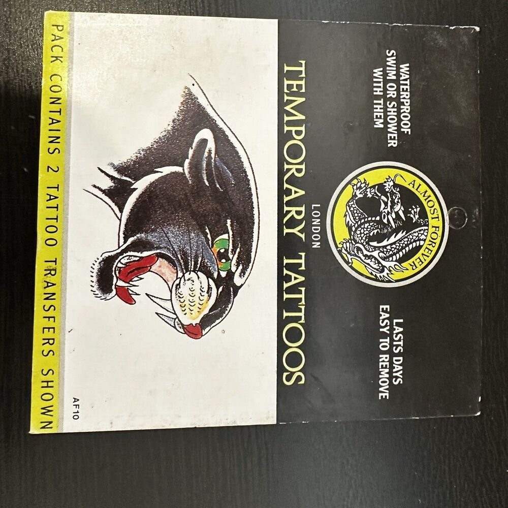 Vintage Lot Of Temporary Tattoos Almost Forever Panther Cougar Cat‎ England - Picture 4 of 8